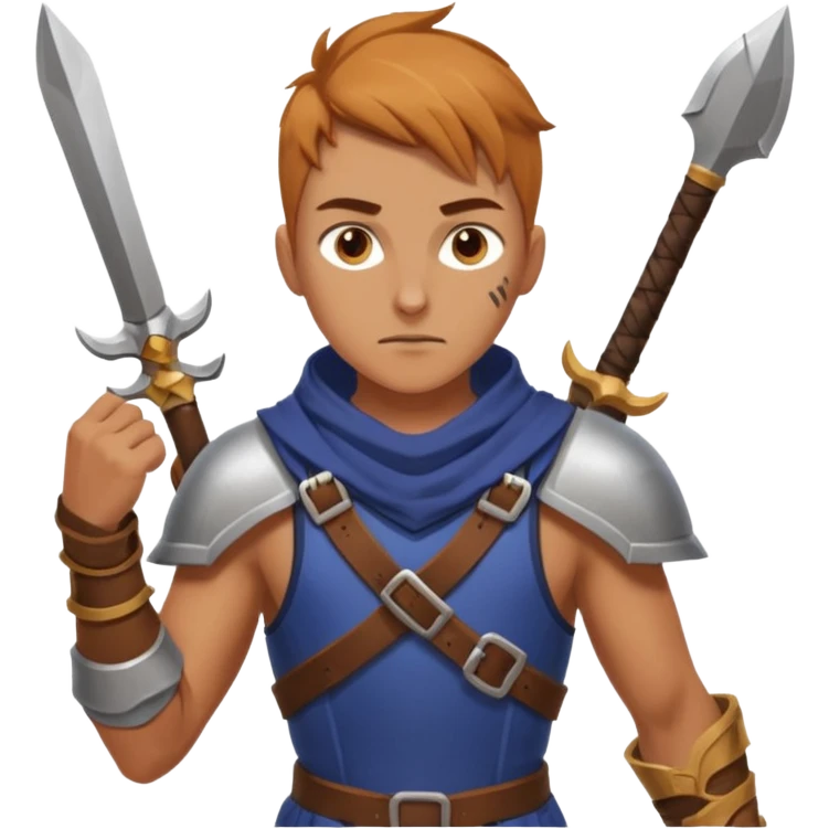 An emoji representing the "ironman challenge" for an Albion Online mmorpg character who crafts everything themselves the hard way, and does not buy or sell items in-game. Think of ironman marathons as a guiding principle. Less of the "iron", more of the marathons and hard work / effort. emoji