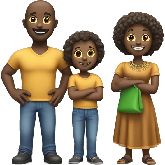Logo de whatsapp en 3D pour une famille africaine  emoji