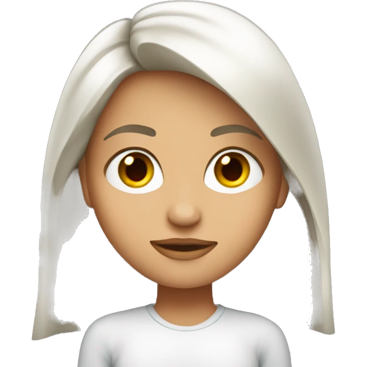 mujer pelo largo rojo ojos ver emoji