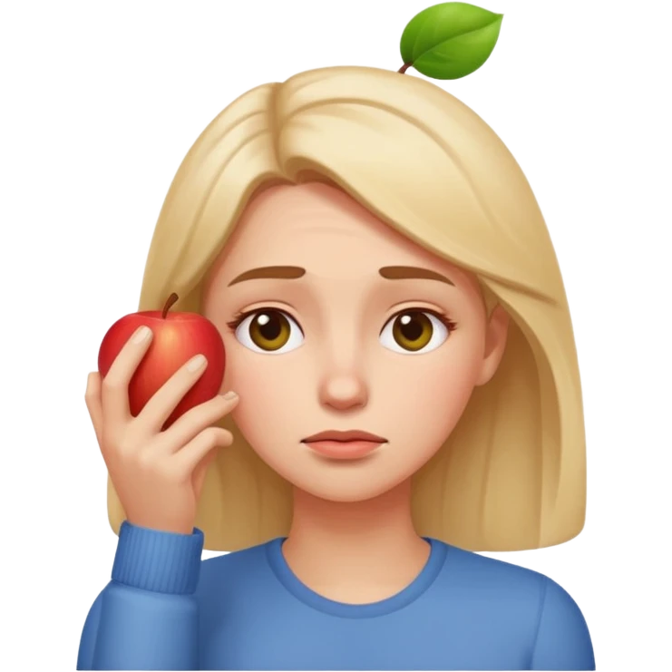 woman looking dizzy with hand on forehead, cartoonish, apple style emoji emoji
