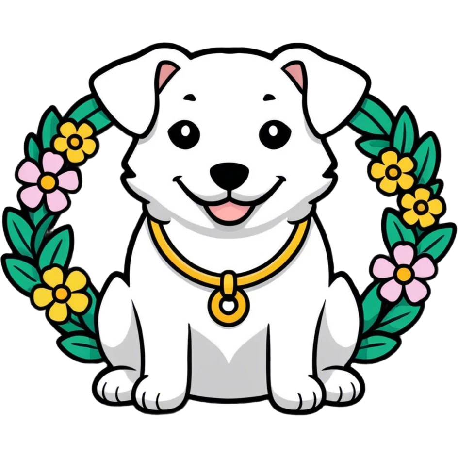Dog with flowers emoji