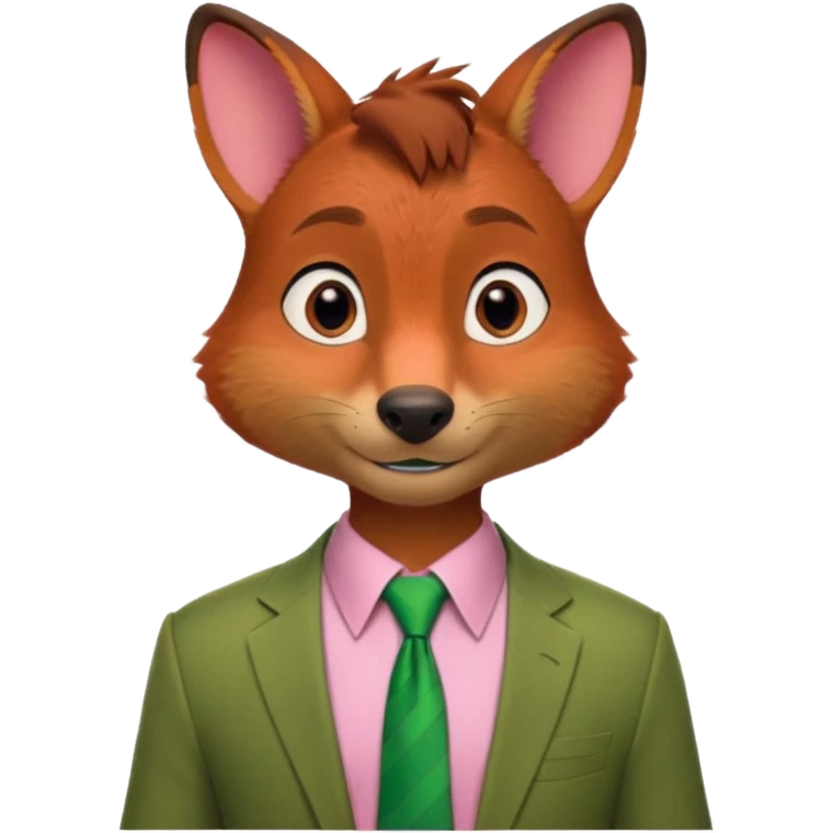 Nick Wilde (pink shirt, green tie, no suit) from the Zootopia Disney movie emoji