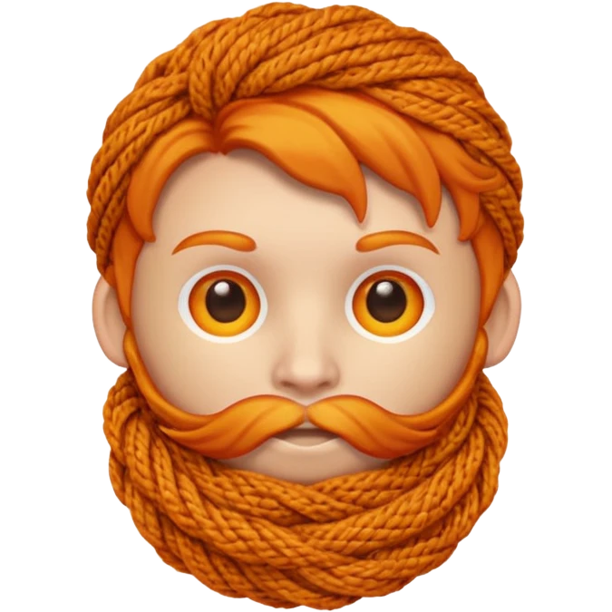 Knitted ginger face emoji
