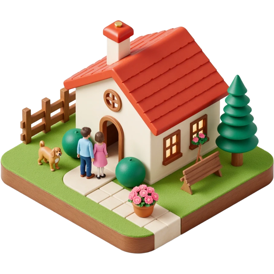 house with a family and pet emoji