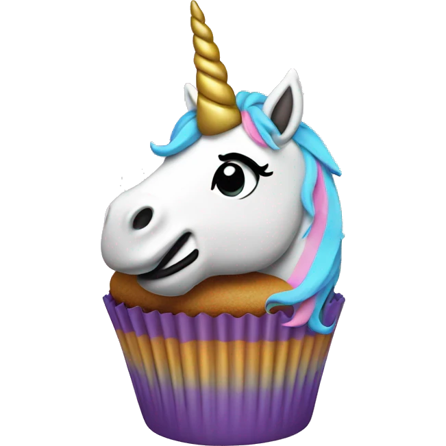 Unicorn cupcake emoji