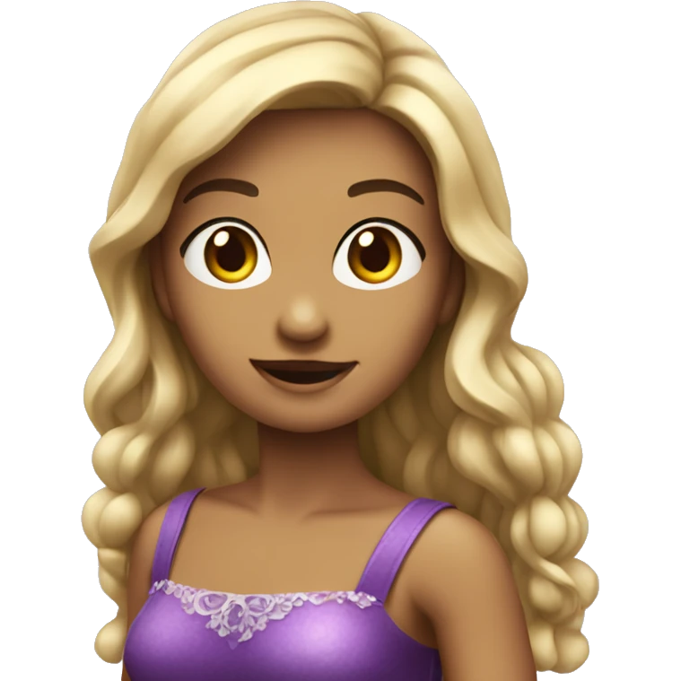 Sirenetta con vestito viola emoji