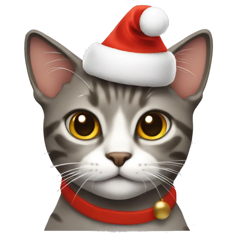 Cat wearing Christmas hat emoji