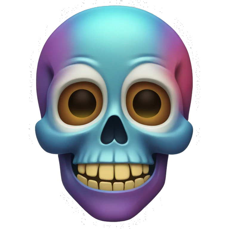multi-colored skull that looks friendly emoji