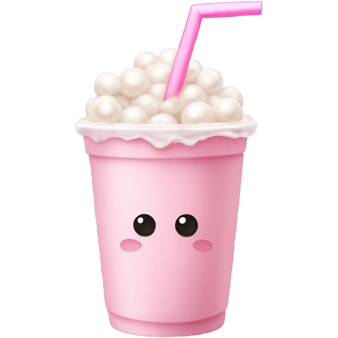 Pink milk tea with pearls emoji