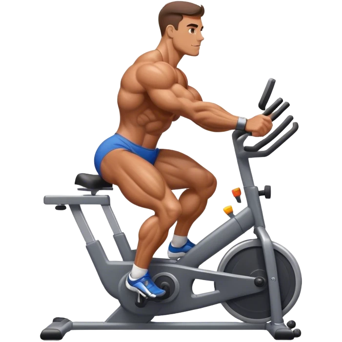 bodybuilder stationary bike emoji