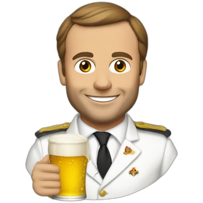 Macron avecs de la beer emoji