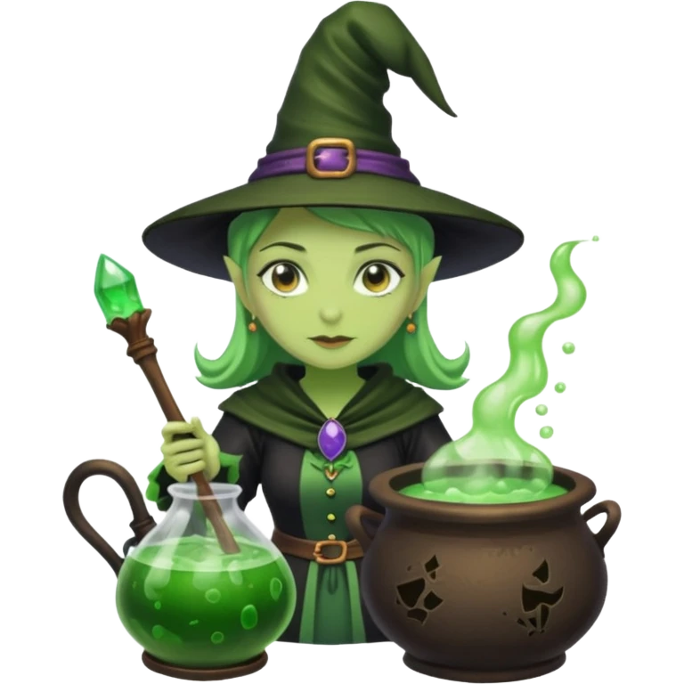 green witch cooking potion emoji