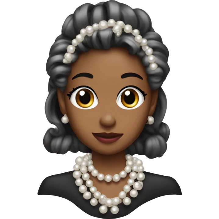 Coquette bow out of pearls emoji