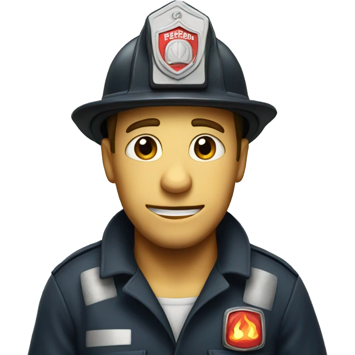A fireman that is telling a lie emoji