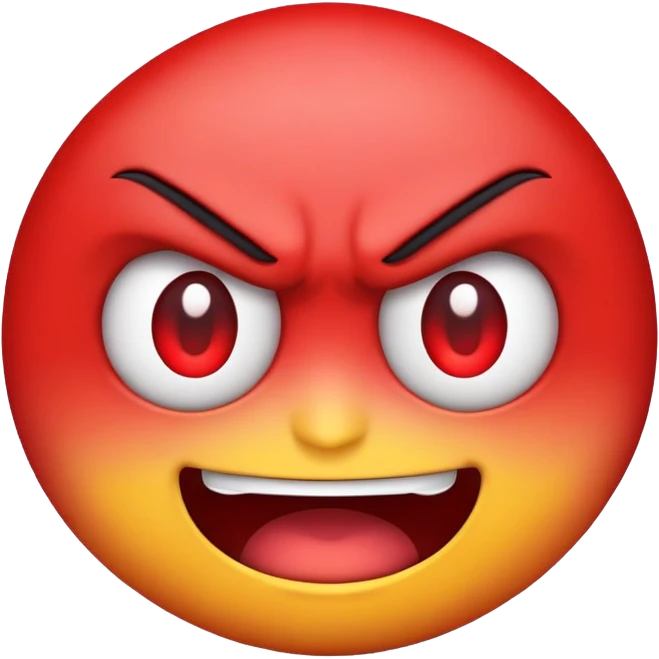 Smiling emoji looking angry emoji