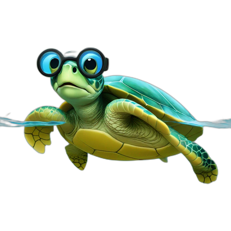 Seq turtle with wings and a snorkel emoji
