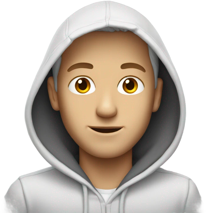 White Guy wearing a hoodie emoji