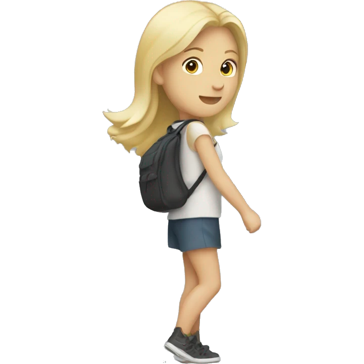 caucasian blonde girl walking away from me emoji