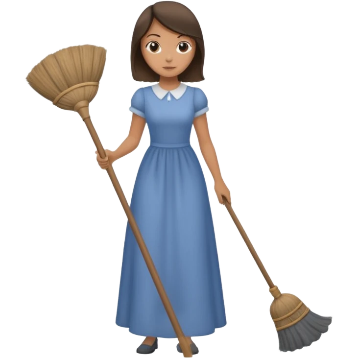 lady sweeping dust emoji