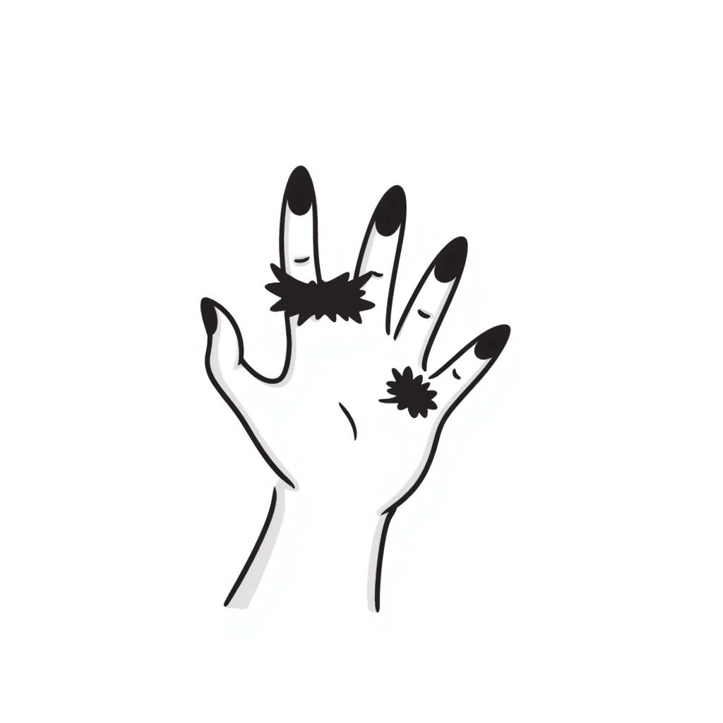black painted nails emoji