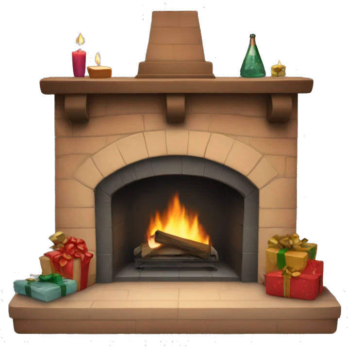 New Year's fireplace emoji