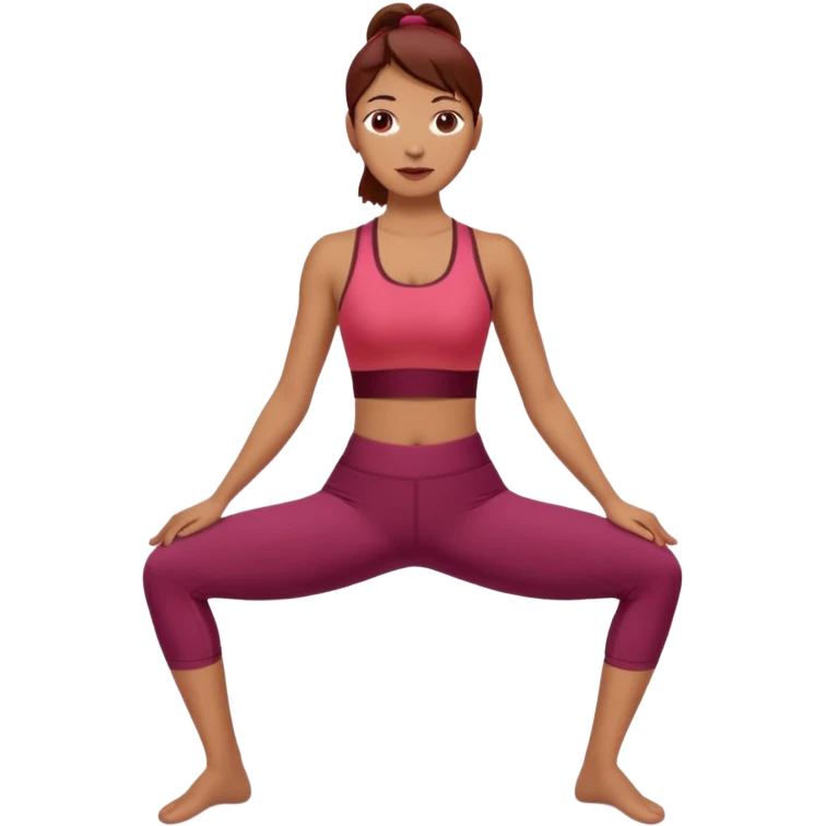 Chica de pilates con ropa color cherry emoji