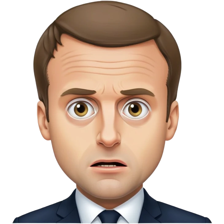 The terrified President Emmanuel macron emoji