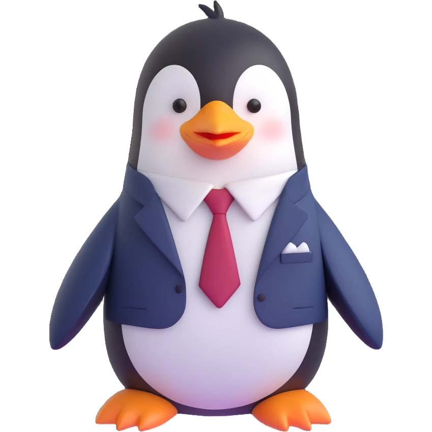 penguin with tie emoji