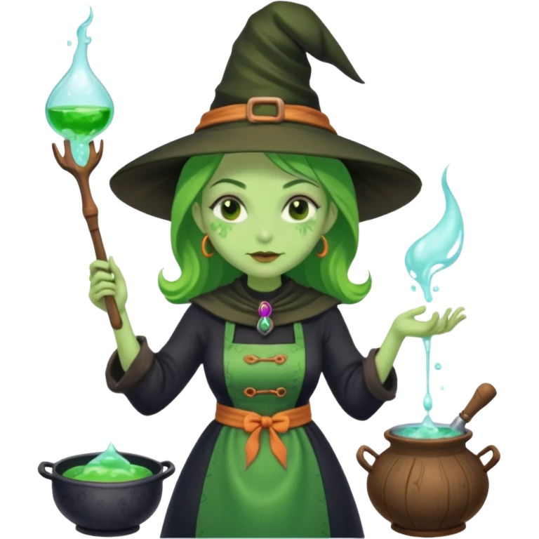 green witch cooking potion emoji