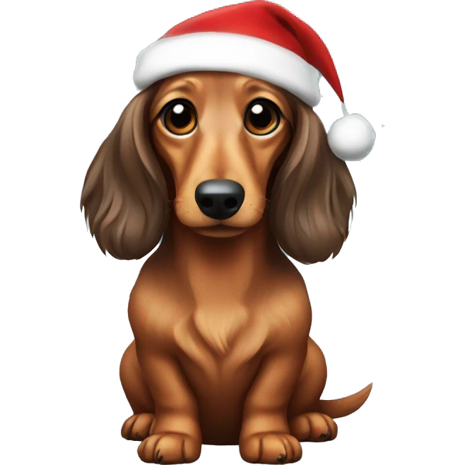 Christmas long haired dachshund  emoji