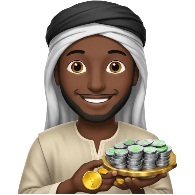 Un árabe  negro con mucha plata  emoji