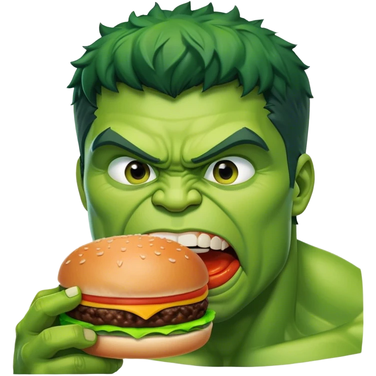 hulk eating burger emoji