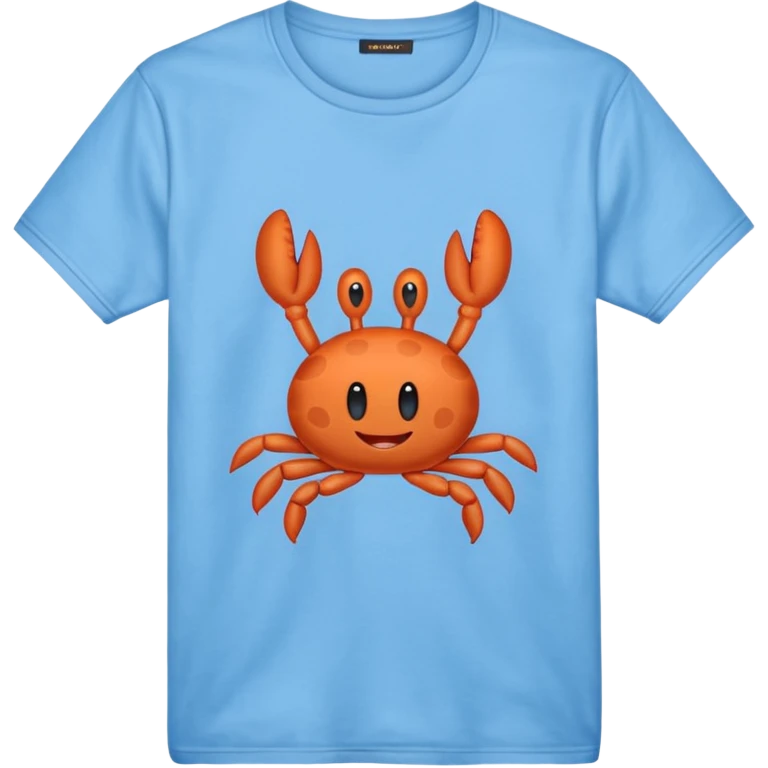 Blue shirt with the text I love krabby  emoji