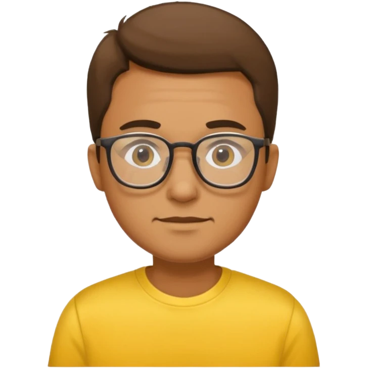 a glasses man with yellow shirt emoji
