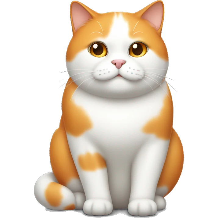 White and orange fat cat emoji