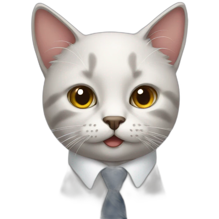 Cat with a tie emoji