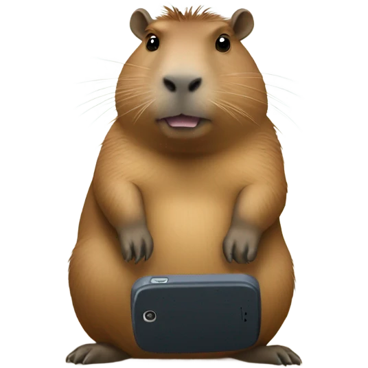 capybara takes video on phone emoji