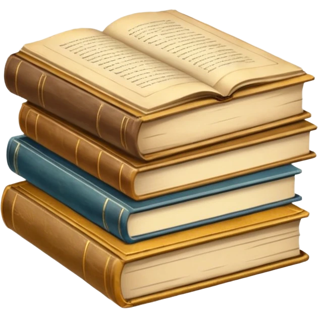 could they be a satck of known books but one of them is opened like at the bottom emoji