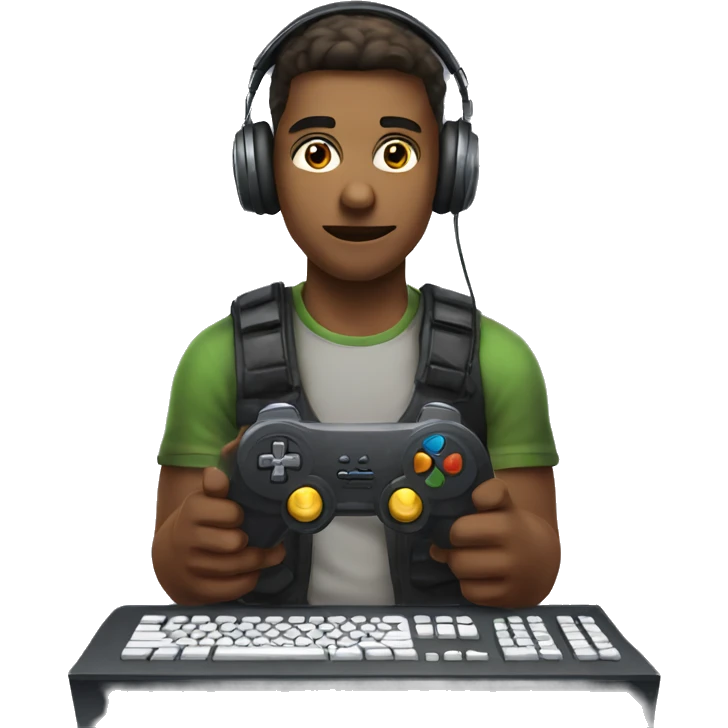 Gamer on computer  emoji