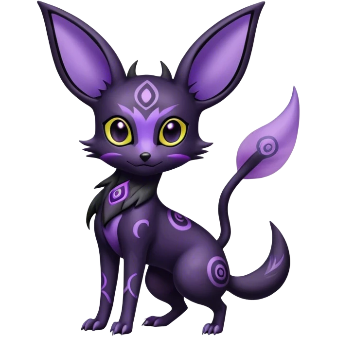 Noibat-Umbreon-Espeon-hybrid, full body, intricate markings emoji