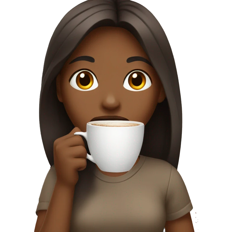 girl drinking coffee emoji