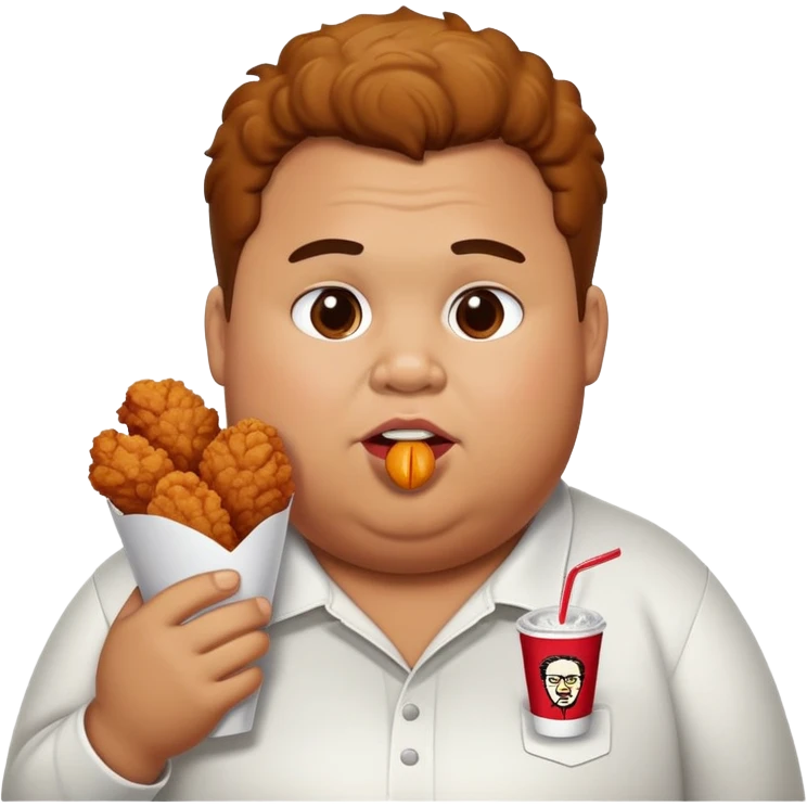 fat boy with kfc chicken that is really tan and dark emoji