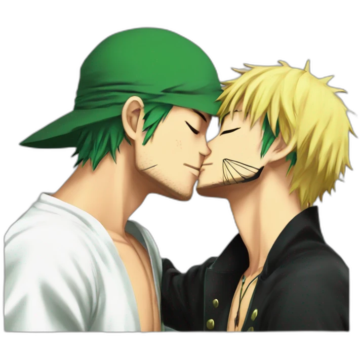 zoro kissing luffy emoji