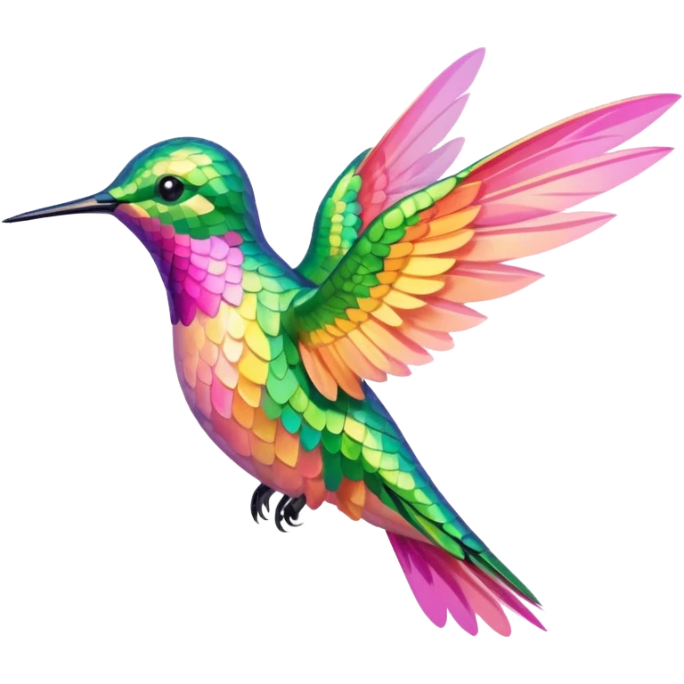 peach pink and yellow-green humming bird emoji