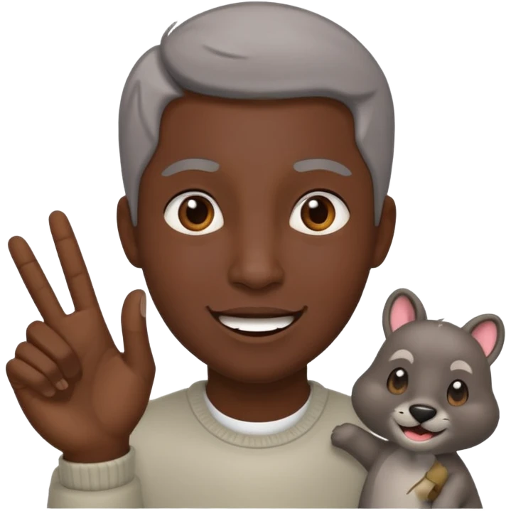 열정적인, 멋있는, 동물을 좋아하는 (회색) emoji