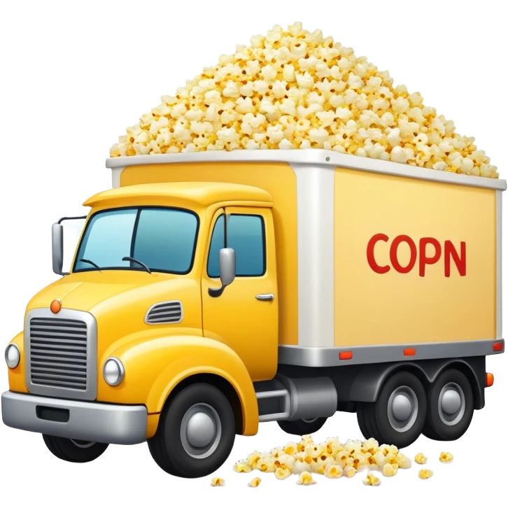 A truck loaded with popcorn emoji