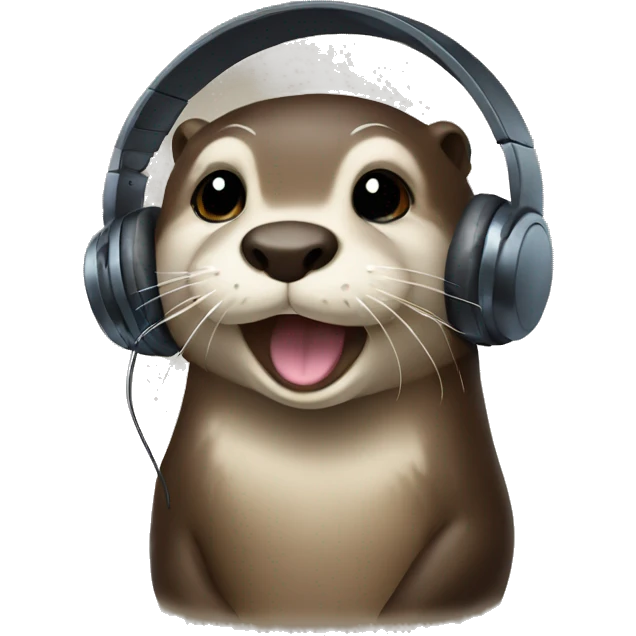 Otter listening to music emoji