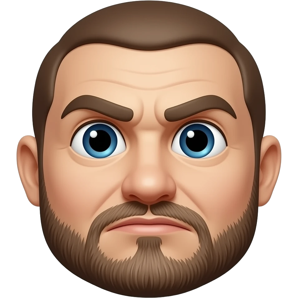 Normal emoji with flared nostrils and both eyebrows up and tilted in emoji