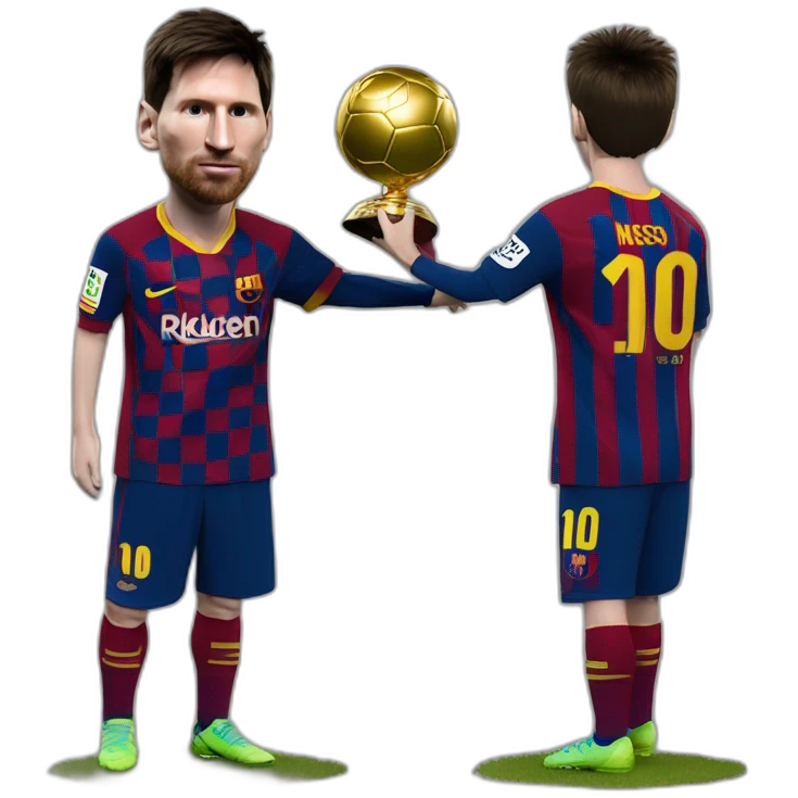 Lionel Messi soulève la coupe du ballon d’or emoji