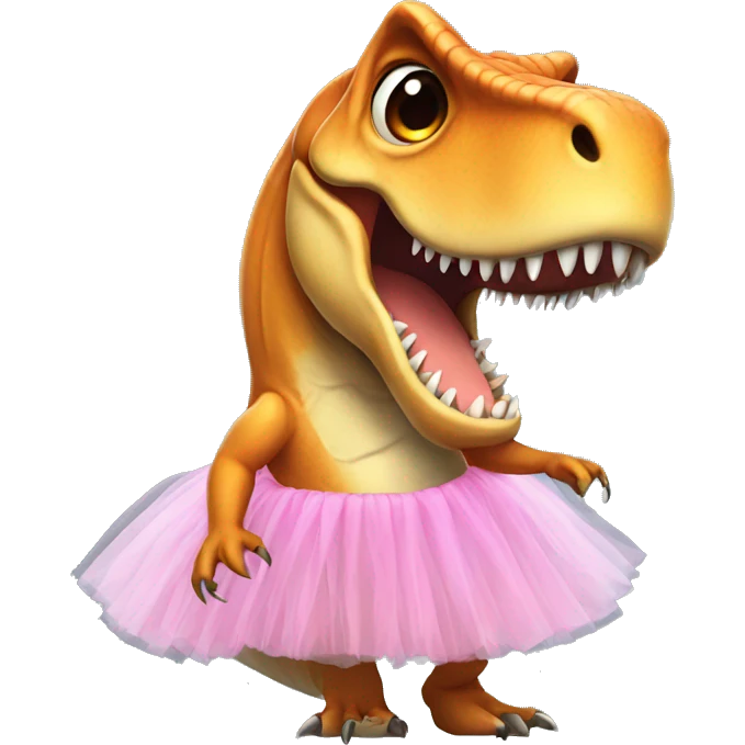 A t rex with a tutu emoji